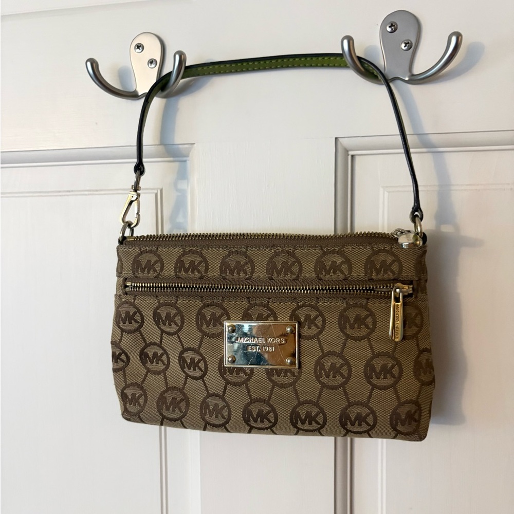 Michael Kors Brown Logo Wristlet
